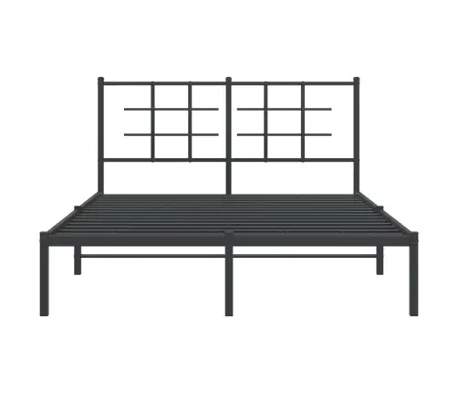 Gultas Rāmis Ar Galvgali, Melns Metāls, 140X200 Cm Vidaxl