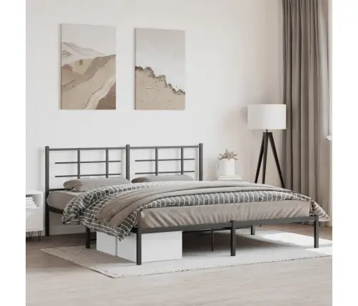 Metallist Voodiraam Peatsiga, Must, 180 X 200 Cm