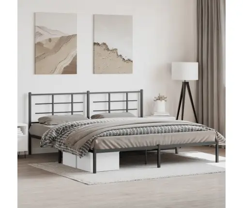 Metallist Voodiraam Peatsiga, Must, 193X203 Cm