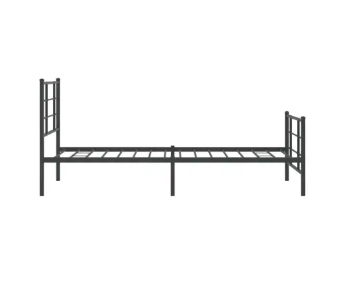 Metallist Voodiraam Peatsi Ja Jalutsiga, Must, 90X200 Cm