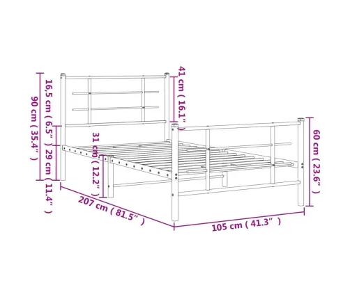 Lovos Rėmas Su Galvūgaliu/Kojūgaliu, Juodas, 100X200cm Metalas Lovos Rėmas Su Galvūgaliu/Kojūgaliu, Juodas, 100X200cm Metalas