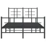 Gultas Rāmis Ar Galvgali Un Kājgali, Melns Metāls, 120X190 Cm Vidaxl