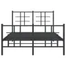 Gultas Rāmis Ar Galvgali Un Kājgali, Melns Metāls, 120X200 Cm Vidaxl
