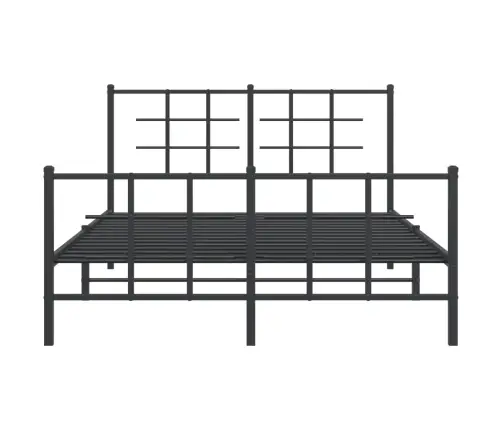 Metallist Voodiraam Peatsi Ja Jalutsiga, Must, 135 X 190 Cm