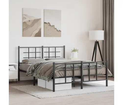 Lovos Rėmas Su Galvūgaliu/Kojūgaliu, Juodas, 140X190cm Metalas