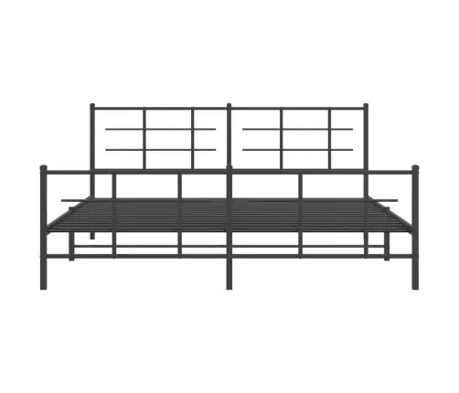 Metāla Gultas Rāmis Bez Matrača, Ar Kājgali, Melns, 180X200 Cm Vidaxl