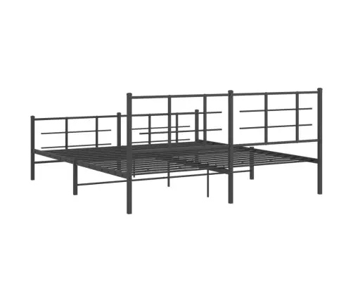 Metāla Gultas Rāmis Bez Matrača, Ar Kājgali, Melns, 180X200 Cm Vidaxl