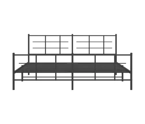 Gultas Rāmis Ar Galvgali Un Kājgali, Melns Metāls, 193X203 Cm Vidaxl