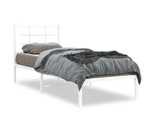 Gultas Rāmis Ar Galvgali, Balts Metāls, 80X200 Cm Vidaxl