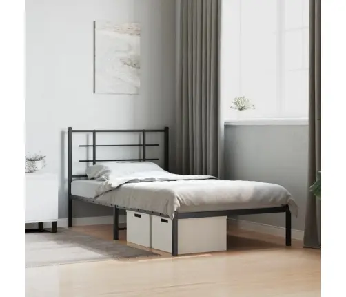 Metallist Voodiraam Peatsiga, Valge, 100 X 190 Cm