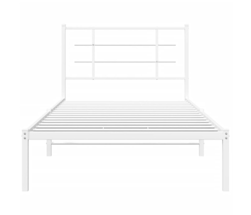 Metallist Voodiraam Peatsiga, Valge, 107X203 Cm
