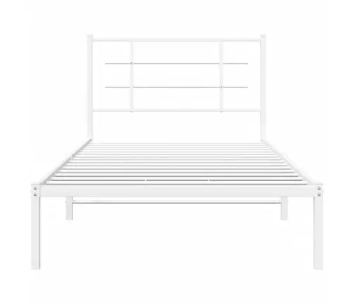 Metallist Voodiraam Peatsiga, Valge, 107X203 Cm