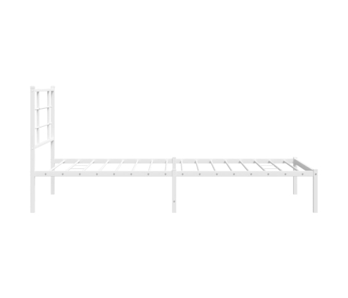 Metallist Voodiraam Peatsiga, Valge, 107X203 Cm