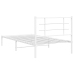 Metallist Voodiraam Peatsiga, Valge, 107X203 Cm