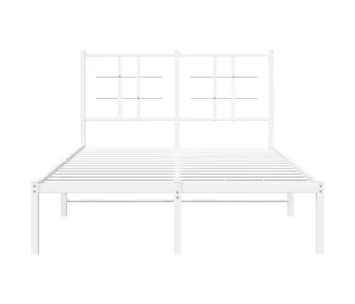 Gultas Rāmis Ar Galvgali, Balts Metāls, 120X200 Cm Vidaxl