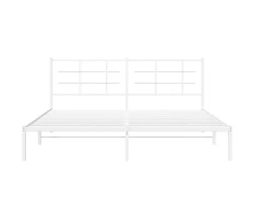 Metalinis Lovos Rėmas Su Galvūgaliu, Baltos Spalvos, 183X213Cm