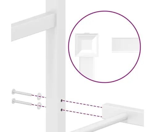 Metalinis Lovos Rėmas Su Galvūgaliu, Baltos Spalvos, 183X213Cm