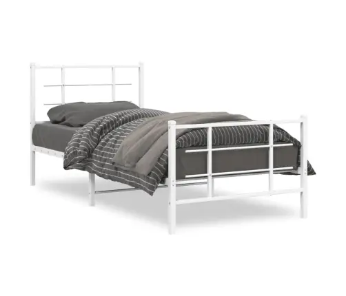 Lovos Rėmas Su Galvūgaliu/Kojūgaliu, Baltas, 90X190cm Metalas