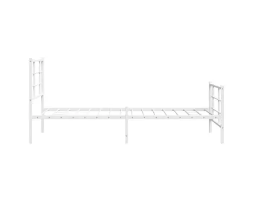 Gultas Rāmis Ar Galvgali Un Kājgali, Balts Metāls, 90X200 Cm Vidaxl