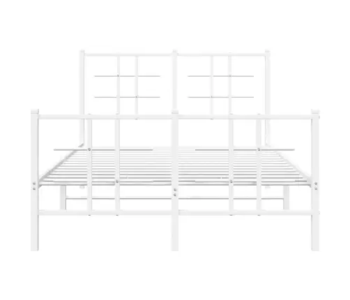 Gultas Rāmis Ar Galvgali Un Kājgali, Balts Metāls, 120X200 Cm Vidaxl