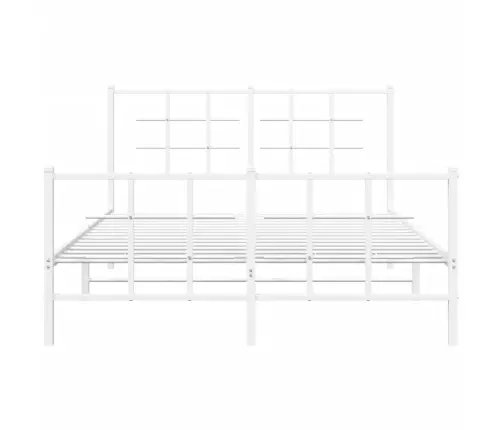 Gultas Rāmis Ar Galvgali Un Kājgali, Balts Metāls, 135X290 Cm Vidaxl