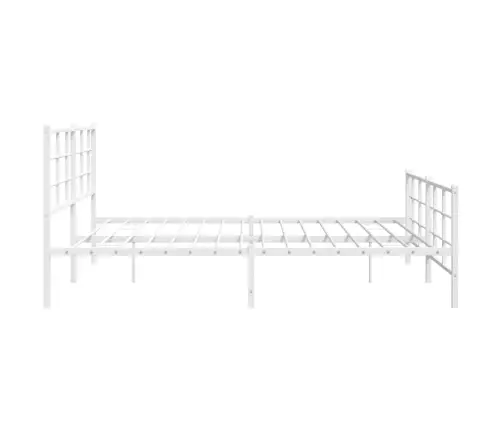 Metallist Voodiraam Peatsi Ja Jalutsiga, Valge, 183X213 Cm