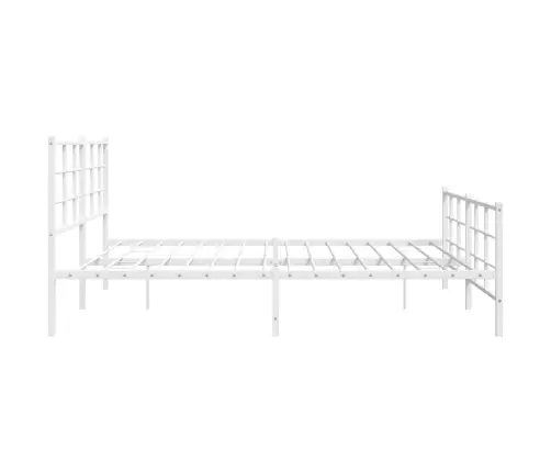 Gultas Rāmis Ar Galvgali Un Kājgali, Balts Metāls, 200X200 Cm Vidaxl