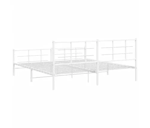 Gultas Rāmis Ar Galvgali Un Kājgali, Balts Metāls, 200X200 Cm Vidaxl