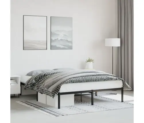Gultas Rāmis, Melns Metāls, 150X200 Cm Vidaxl