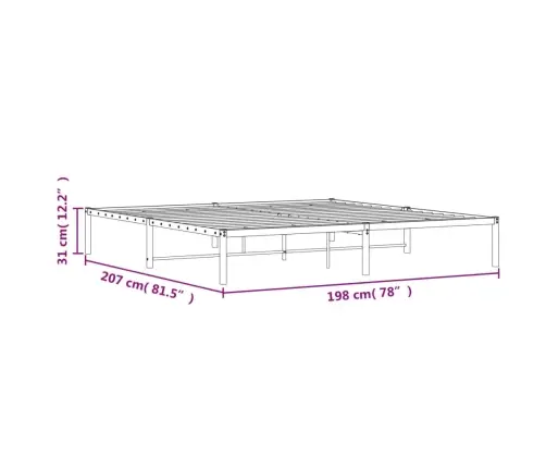 Metalinis Lovos Rėmas, Juodos Spalvos, 193X203Cm