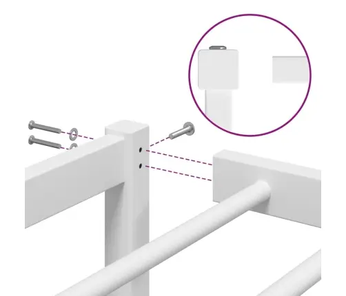 Metallist Voodiraam, Valge, 100 X 200 Cm