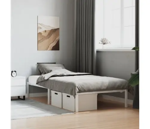 Metallist Voodiraam, Valge, 100 X 200 Cm