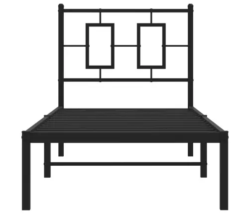 Metalinis Lovos Rėmas Su Galvūgaliu, Juodos Spalvos, 75X190Cm