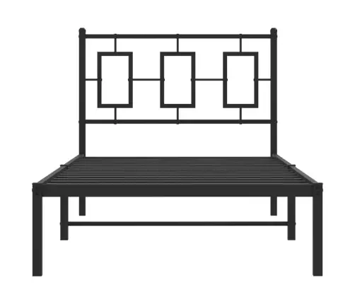 Metalinis Lovos Rėmas Su Galvūgaliu, Juodos Spalvos, 90X200Cm