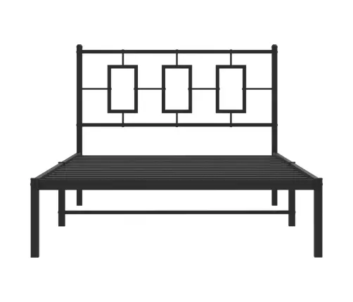 Gultas Rāmis Ar Galvgali, Melns Metāls, 107X203 Cm Vidaxl