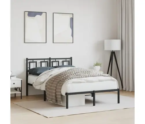 Metallist Voodiraam Peatsiga, Must, 120 X 200 Cm