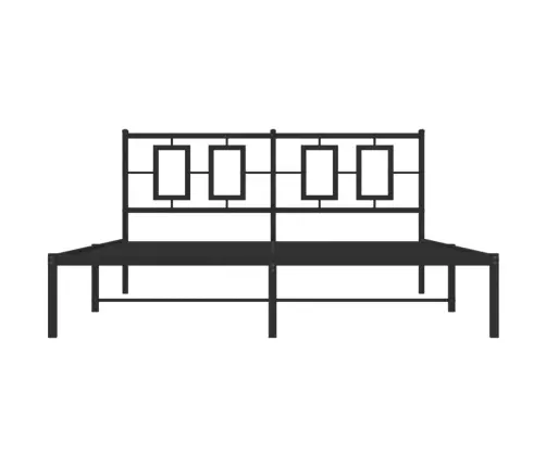 Gultas Rāmis Ar Galvgali, Melns Metāls, 150X200 Cm Vidaxl