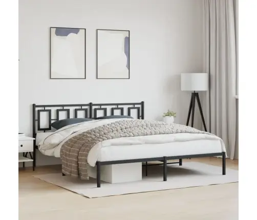 Metallist Voodiraam Peatsiga, Must, 183X213 Cm