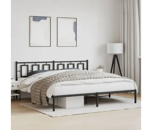 Metallist Voodiraam Peatsiga, Must, 193X203 Cm