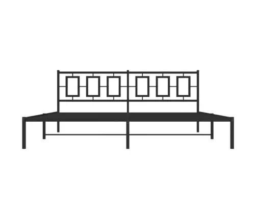 Gultas Rāmis Ar Galvgali, Melns Metāls, 200X200 Cm Vidaxl
