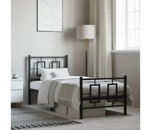 Lovos Rėmas Su Galvūgaliu/Kojūgaliu, Juodas, 75X190cm Metalas