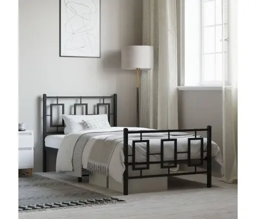 Lovos Rėmas Su Galvūgaliu/Kojūgaliu, Juodas, 100X190cm Metalas