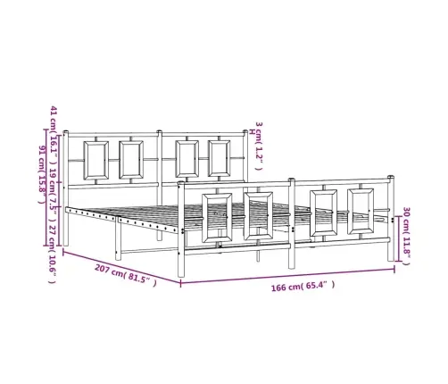 Lovos Rėmas Be Čiužinio, Juodas, 160X200cm Metalas