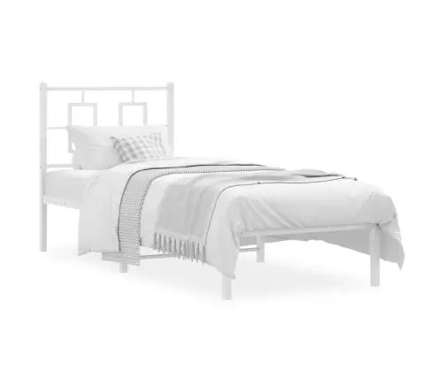 Gultas Rāmis Ar Galvgali, Balts Metāls, 80X200 Cm Vidaxl