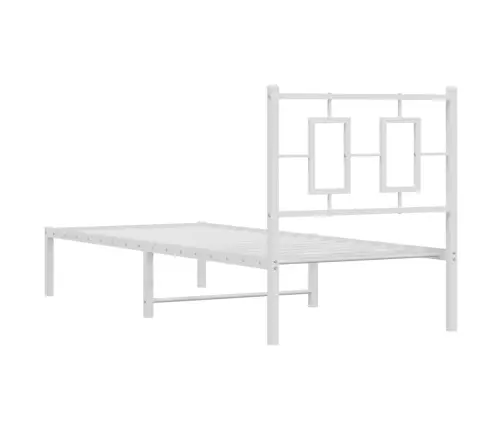 Gultas Rāmis Ar Galvgali, Balts Metāls, 80X200 Cm Vidaxl