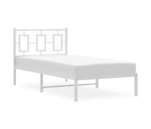 Metalinis Lovos Rėmas Su Galvūgaliu, Baltos Spalvos, 90X200Cm