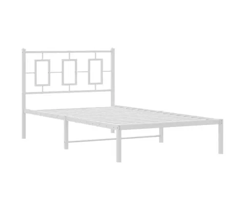 Metalinis Lovos Rėmas Su Galvūgaliu, Baltos Spalvos, 100X190Cm