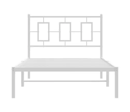 Metalinis Lovos Rėmas Su Galvūgaliu, Baltos Spalvos, 100X190Cm