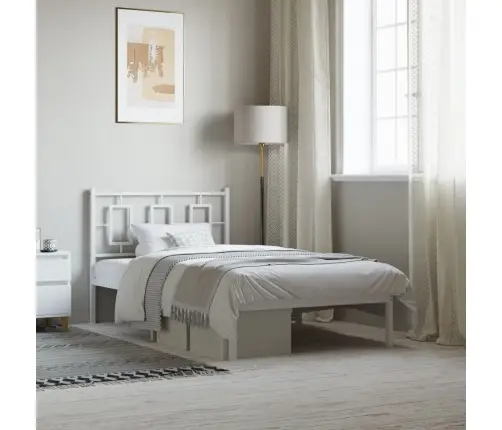 Metalinis Lovos Rėmas Su Galvūgaliu, Baltos Spalvos, 100X190Cm