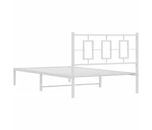 Gultas Rāmis Ar Galvgali, Balts Metāls, 107X203 Cm Vidaxl